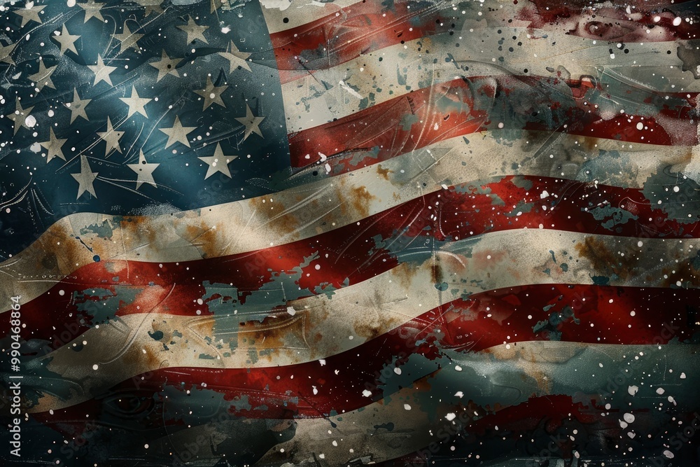 Naklejka premium INDEPENDENCE DAY U.S Poster design, realistic, HD, copy space with generatife ai