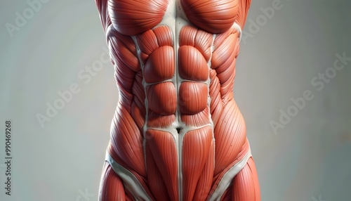 Anatomical Illustration of Anterior Abdominal Wall Musculature