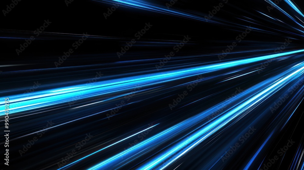 Abstract blue lines on a black background with a radial pattern. Abstract blue lines on a black background with a radial pattern.