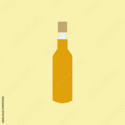 Cooking oil glass bottle vector illustration. Ingredients for cooking. Use for deep frying food