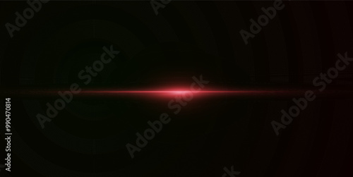 Light red effect reflections, neon illumination in red colors. Bright light lens. Police light effects, lines. Shiny stars, glowing sparks on a black background. Vector red light effect
