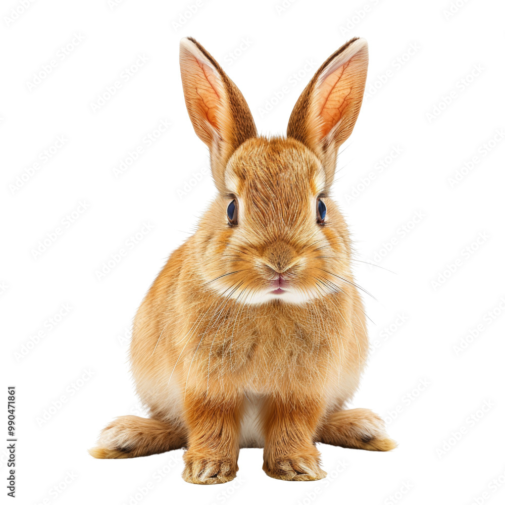 Fototapeta premium A rabbit is sitting on a white background