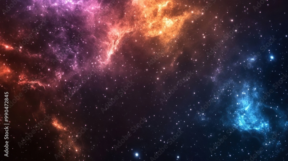 An expansive galaxy background with vibrant, colorful stars and glowing nebulae filling the deep, dark universe. Perfect for space-inspired design concepts. An expansive galaxy background with vibrant, colorful stars and glowing nebulae filling the deep, dark universe. Perfect for space-inspired design concepts.