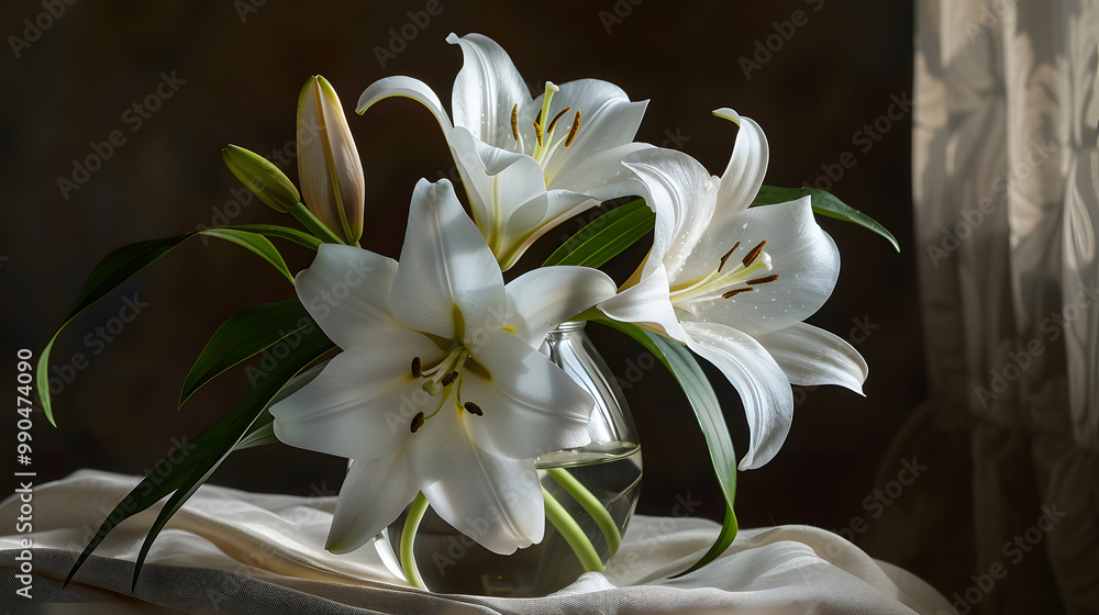 Fototapeta premium Lily still life. Generative AI.