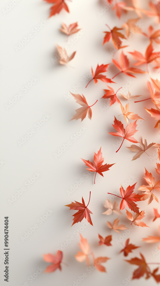 A stunning fall composition with bright red maple leaves in the foreground and a gently blurred background. A stunning fall composition with bright red maple leaves in the foreground and a gently blurred background.