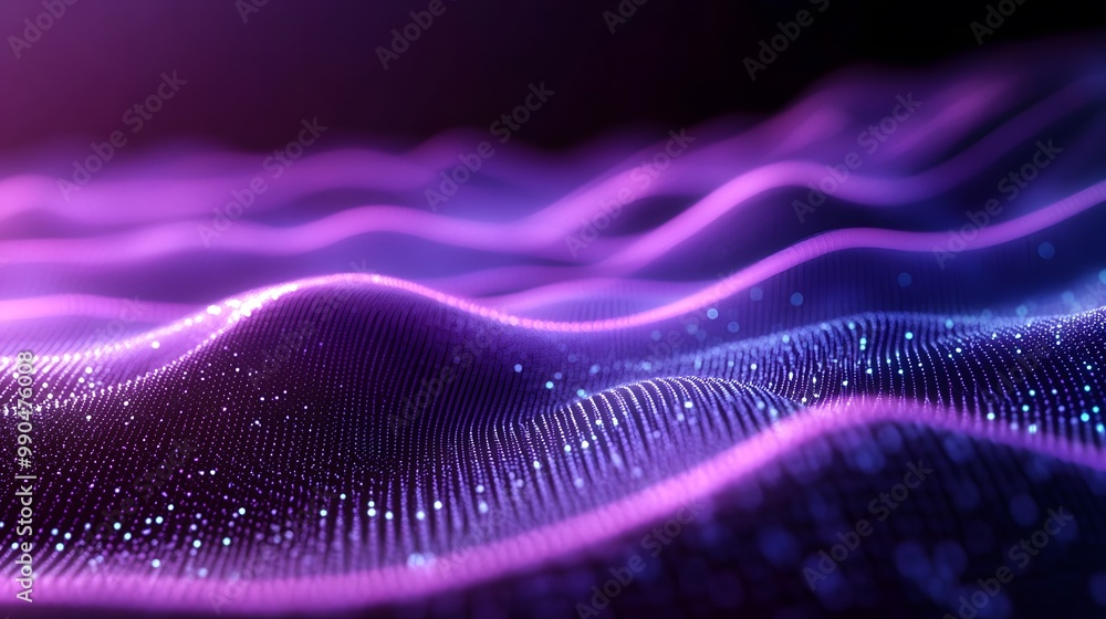 Digital Era: Abstract Waves and Dots with Glowing Effects Digital Era: Abstract Waves and Dots with Glowing Effects