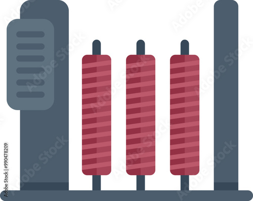 Industrial machine is preparing doner kebab meat for cooking