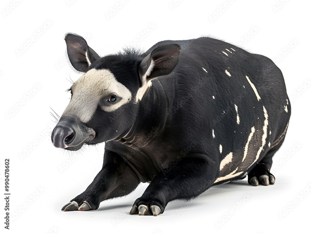 Malayan tapir isolated on white background Malayan tapir isolated on white background