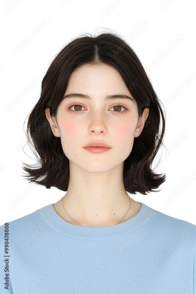 Sophisticated Young Woman with a Modern Bob Hairstyle Sophisticated Young Woman with a Modern Bob Hairstyle