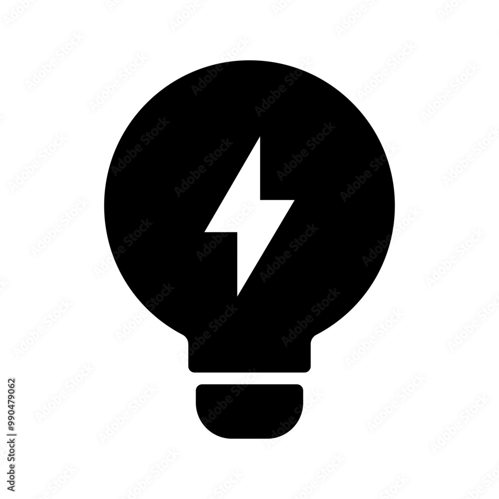 Lightbulb with thunderbolt icon Lightbulb with thunderbolt icon