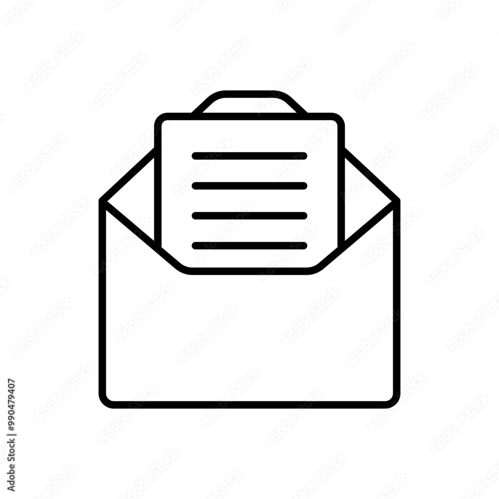 Mail envelope with paper document Mail envelope with paper document