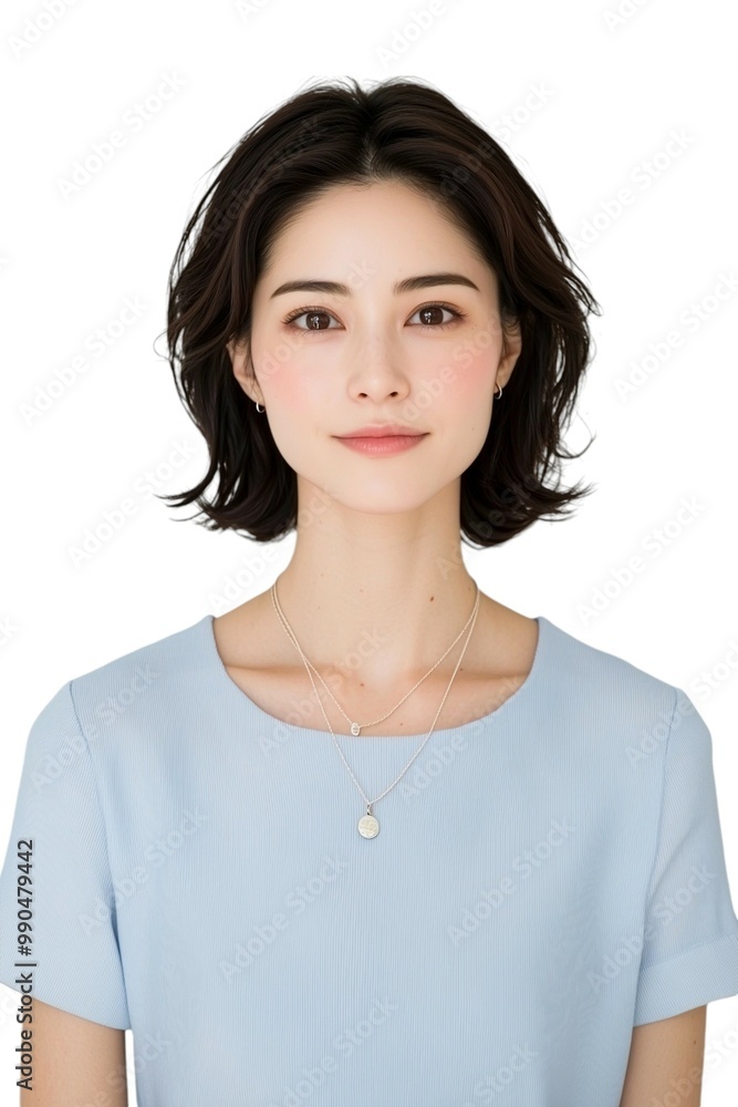 Sophisticated Young Woman with a Modern Bob Hairstyle Sophisticated Young Woman with a Modern Bob Hairstyle