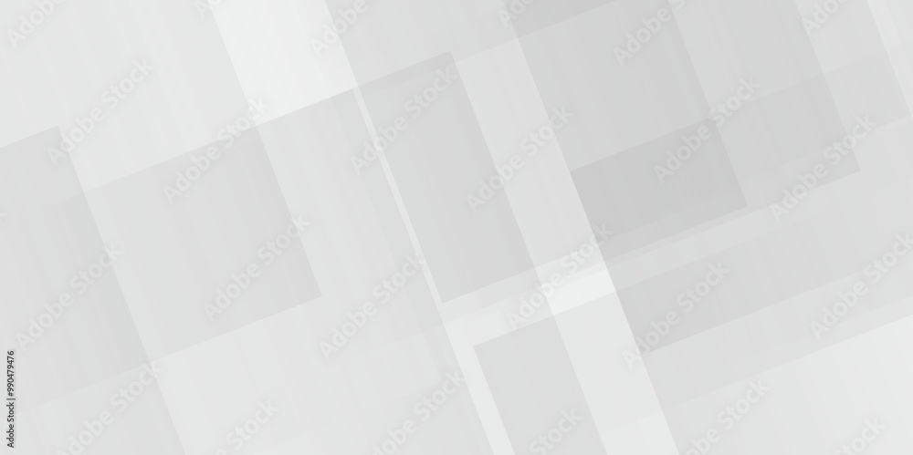 Fototapeta premium Modern abstract white curve square lines triangle technology backdrop. white light grey background, abstract modern white and grey gradient color geometric line pattern background for website banner.