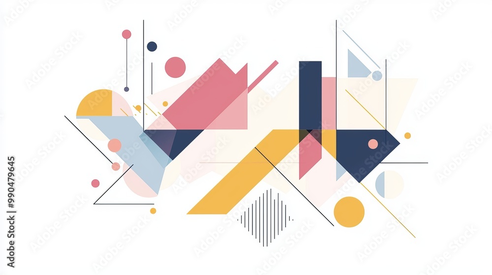 Obraz premium Flat, minimalist '2025' typography with angular