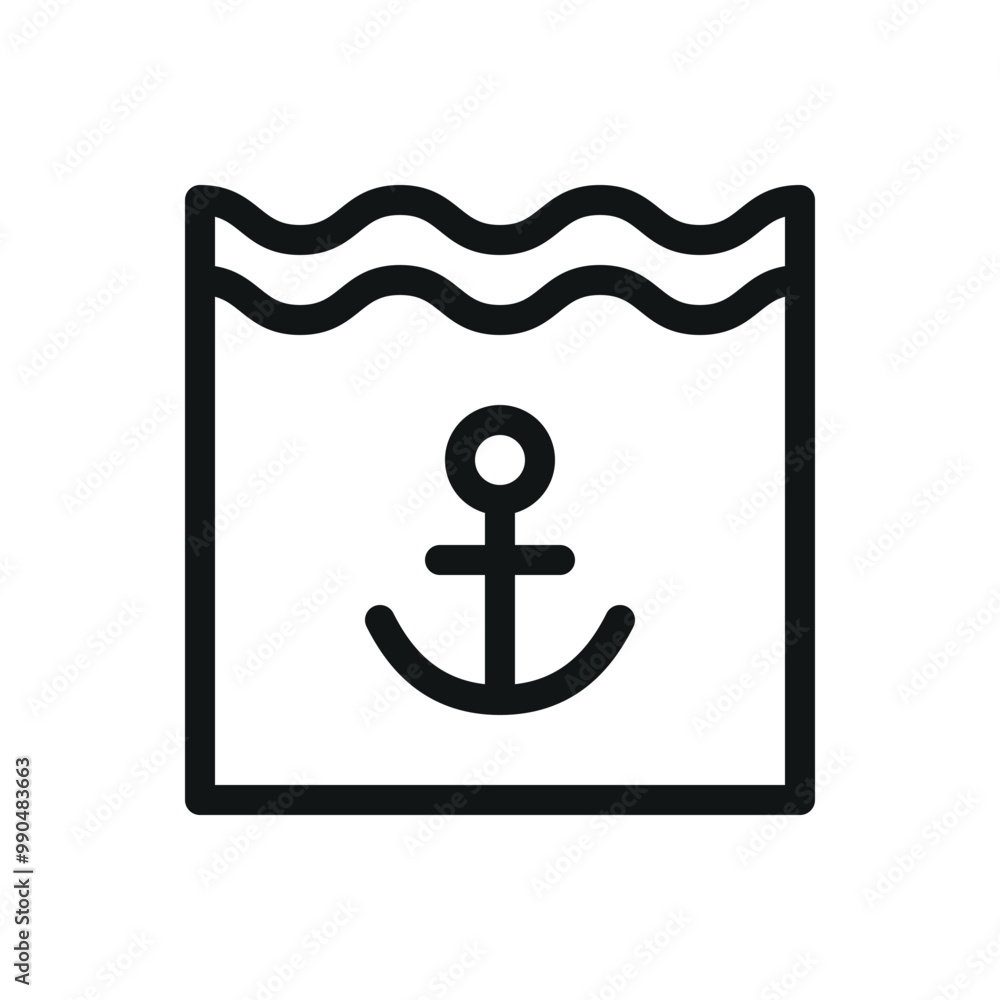 Deep water sea port isolated icon, harbor vector symbol with editable stroke Deep water sea port isolated icon, harbor vector symbol with editable stroke