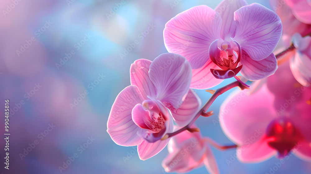 Pink orchid flower. Generative AI. Pink orchid flower. Generative AI.