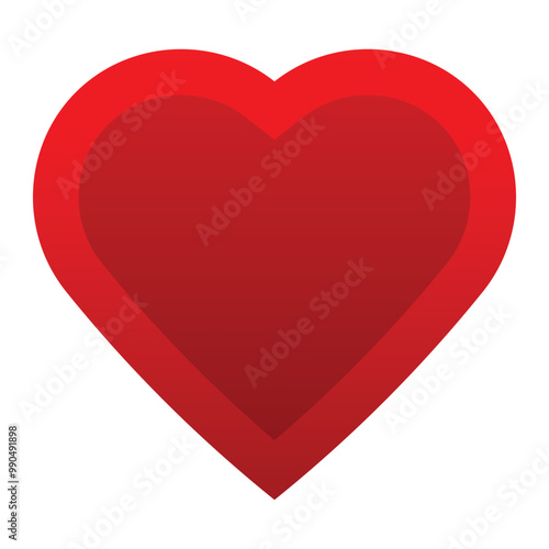 Free Download Red heart symbol. Vibrant red heart shape isolated on white background - GFXLoad