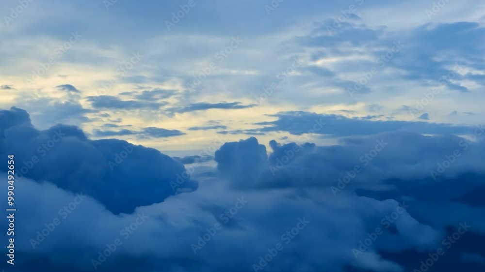 The sky showcases a blend of deep and soft blues as clouds roll in at twilight, creating a serene atmosphere that captivates the viewer's gaze The sky showcases a blend of deep and soft blues as clouds roll in at twilight, creating a serene atmosphere that captivates the viewer's gaze