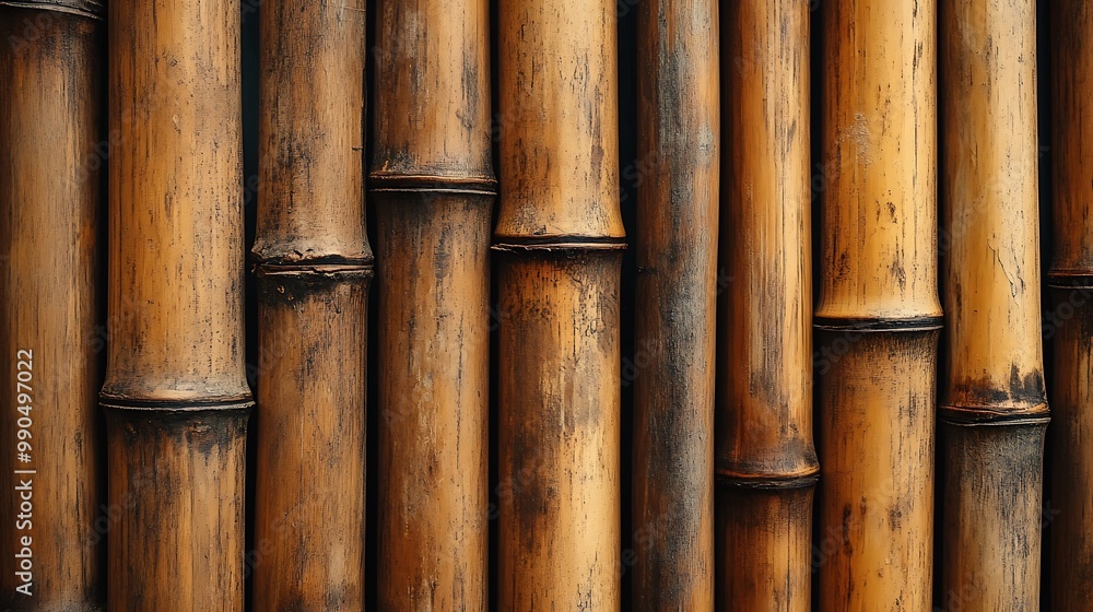 Close-up of Brown Bamboo Wall Close-up of Brown Bamboo Wall