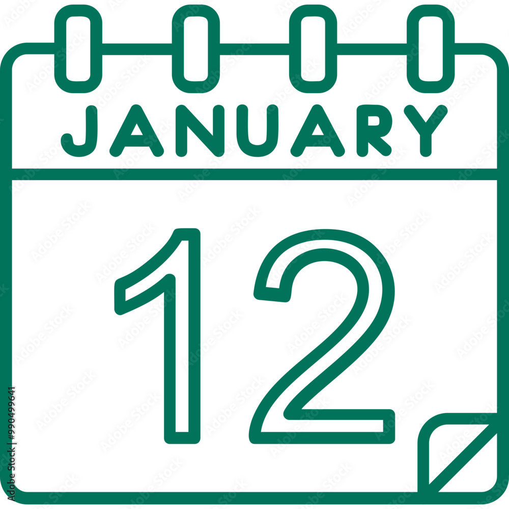 12 January Vector Icon Design 12 January Vector Icon Design