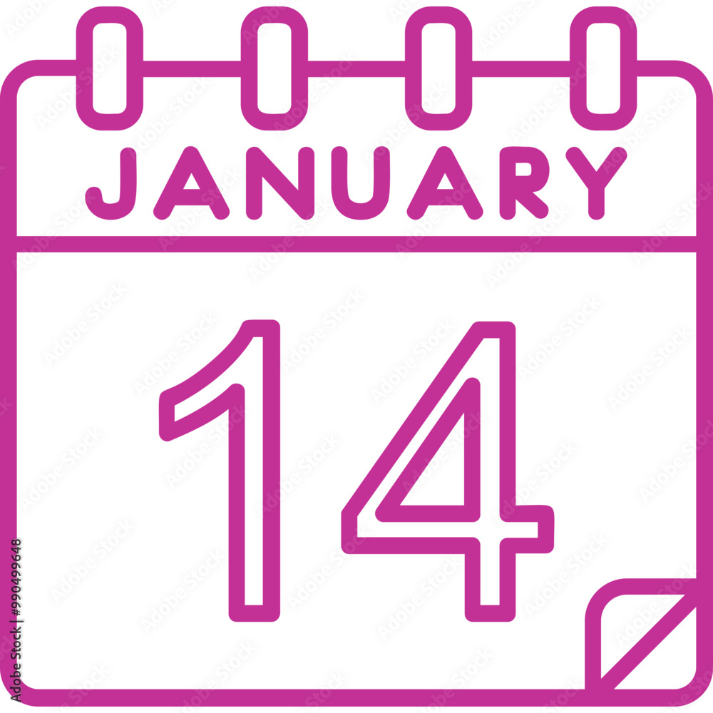 14 January Vector Icon Design 14 January Vector Icon Design