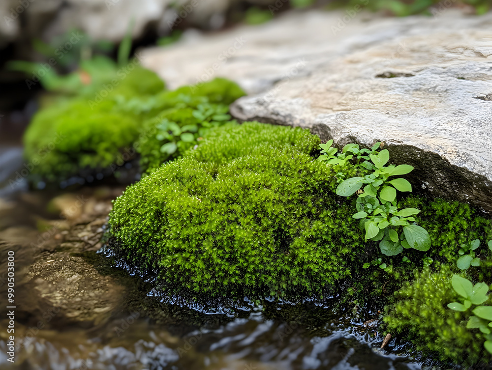 Moss growing on the rocks of a small stream.
Moss growing on the rocks of a small stream.
