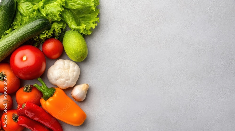 A group of vegetables arranged in a circle on gray background, AI A group of vegetables arranged in a circle on gray background, AI