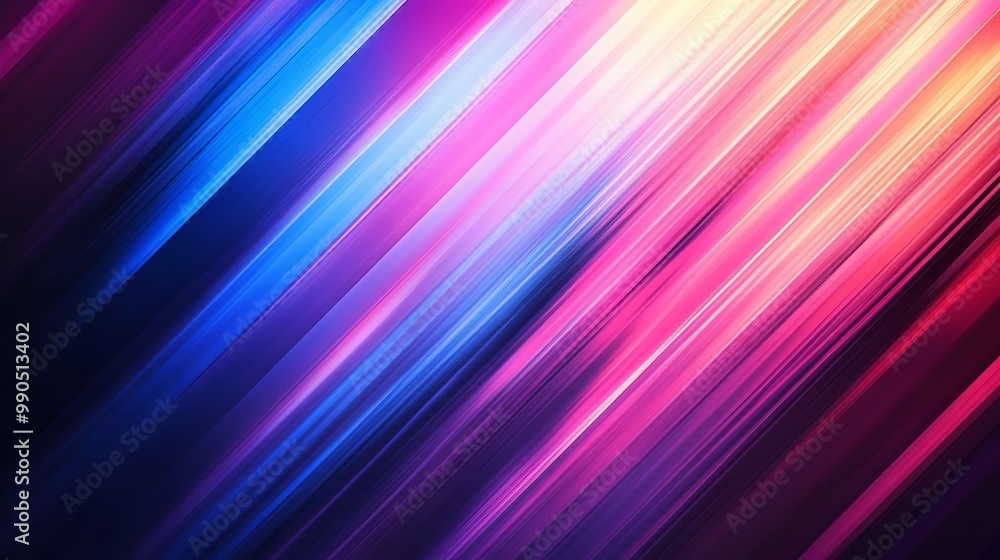 Abstract background with diagonal lines and a gradient of yellow, orange, pink, purple, and blue. Abstract background with diagonal lines and a gradient of yellow, orange, pink, purple, and blue.