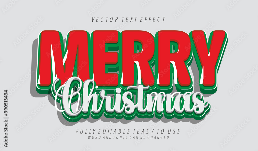 Obraz premium 3d editable christmas text effect graphic style template