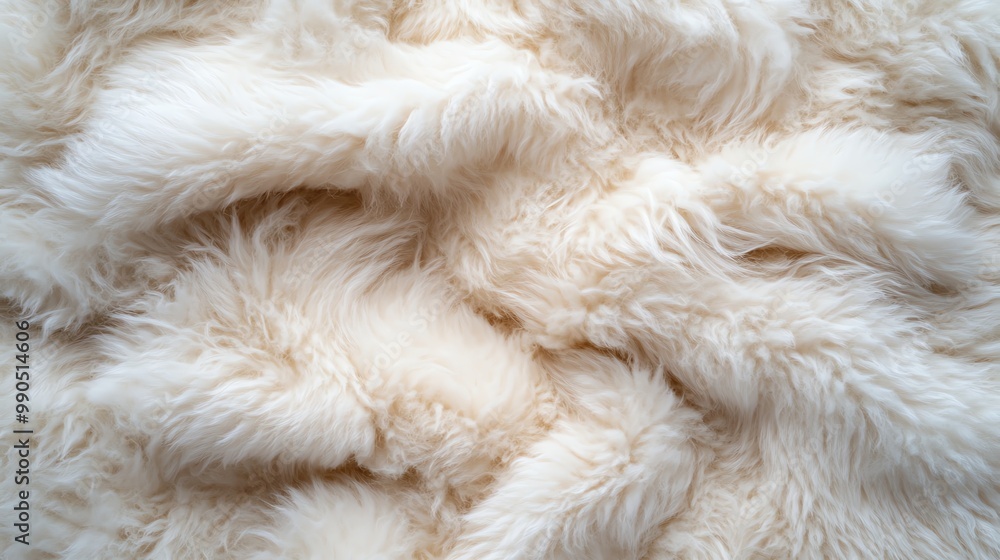 Close-up of soft, white fur texture. Close-up of soft, white fur texture.