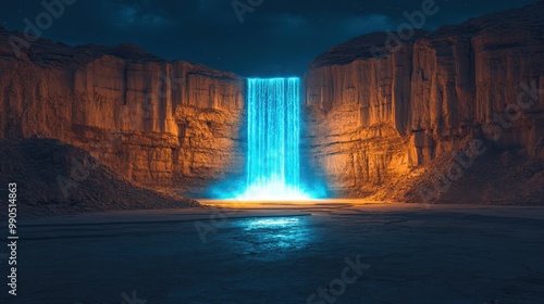 Stunning Artificial Waterfall in a Desert Landscape