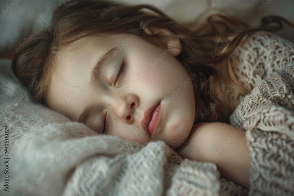 Peaceful Sleeping Child on Soft Bed Peaceful Sleeping Child on Soft Bed