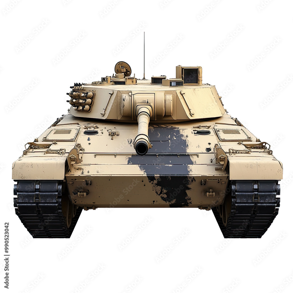 Battle tank, beige color with black stripes on the sides and roof, on Transparent background, Battle tank, beige color with black stripes on the sides and roof, on Transparent background,