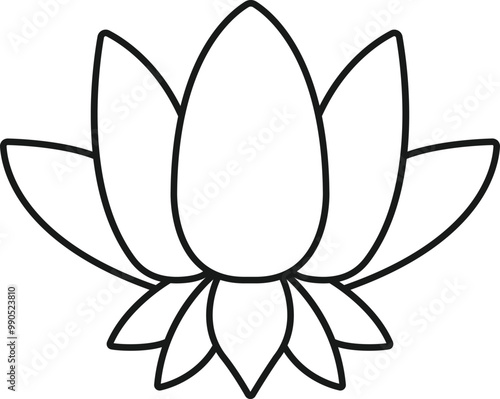Indian lotos line icon