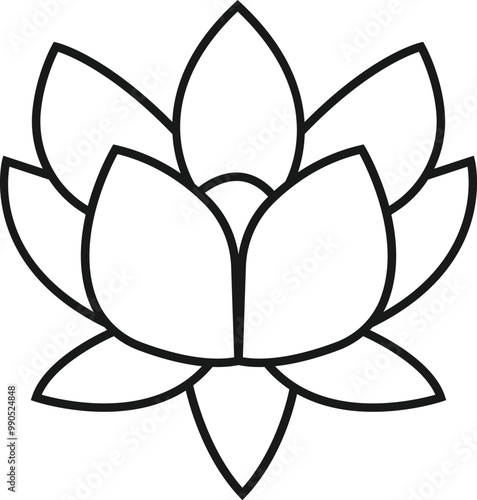 Indian lotos line icon