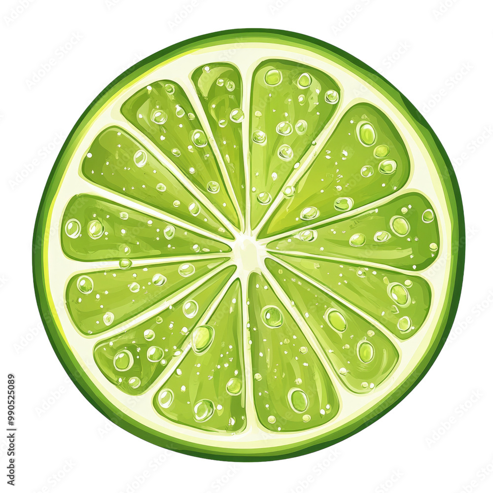 A realistic slice of lime on Transparent background, A realistic slice of lime on Transparent background,