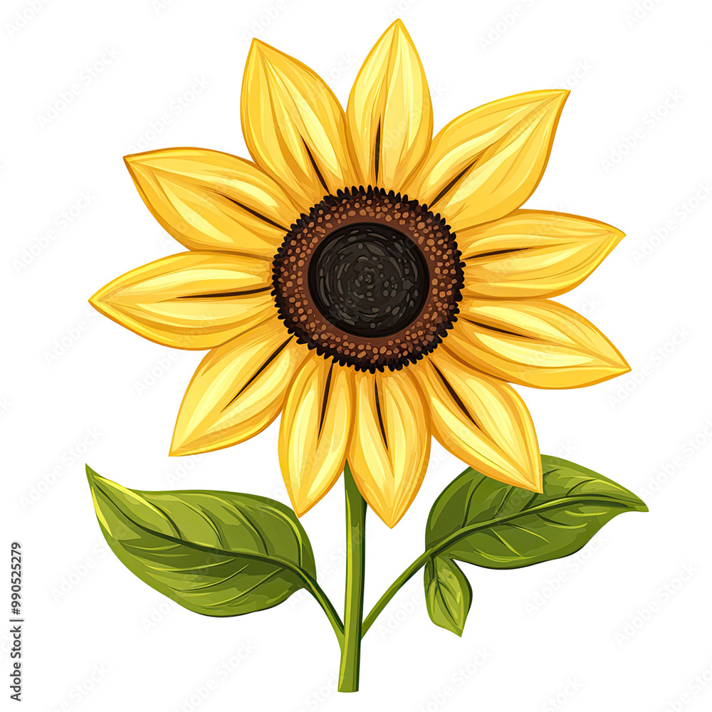 A bright yellow sunflower with its petals outstretched, centered on a Transparent background, A bright yellow sunflower with its petals outstretched, centered on a Transparent background,