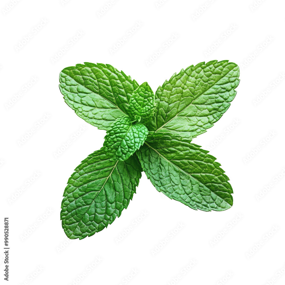 Mint leaves isolated on Transparent background, Mint leaves isolated on Transparent background,