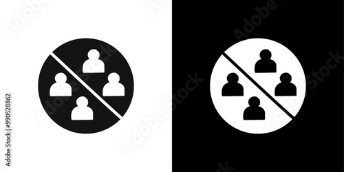 No gathering icon Flat line illustration
