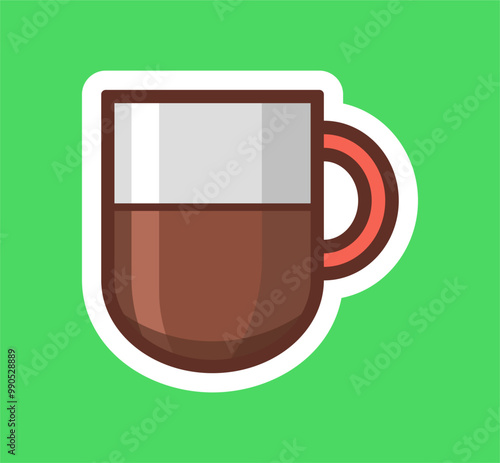 A cup of coffee. A cup of hot tea in flat design