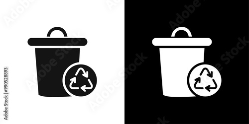 Non Recyclable icon Flat line illustration