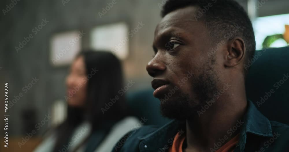 Close up of African American man and Asian young woman discussing problem, talking about relationship conflict during couples therapy. Multiethnic young family on consultation with psychotherapist. Close up of African American man and Asian young woman discussing problem, talking about relationship conflict during couples therapy. Multiethnic young family on consultation with psychotherapist.