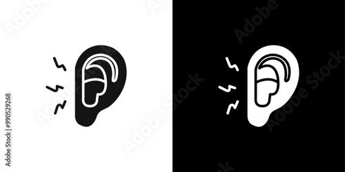 Otitis icon Flat line illustration