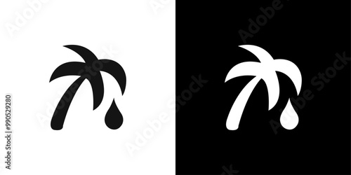 Palm oil free icon Flat line illustration