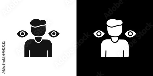 Paranoia icon Flat line illustration