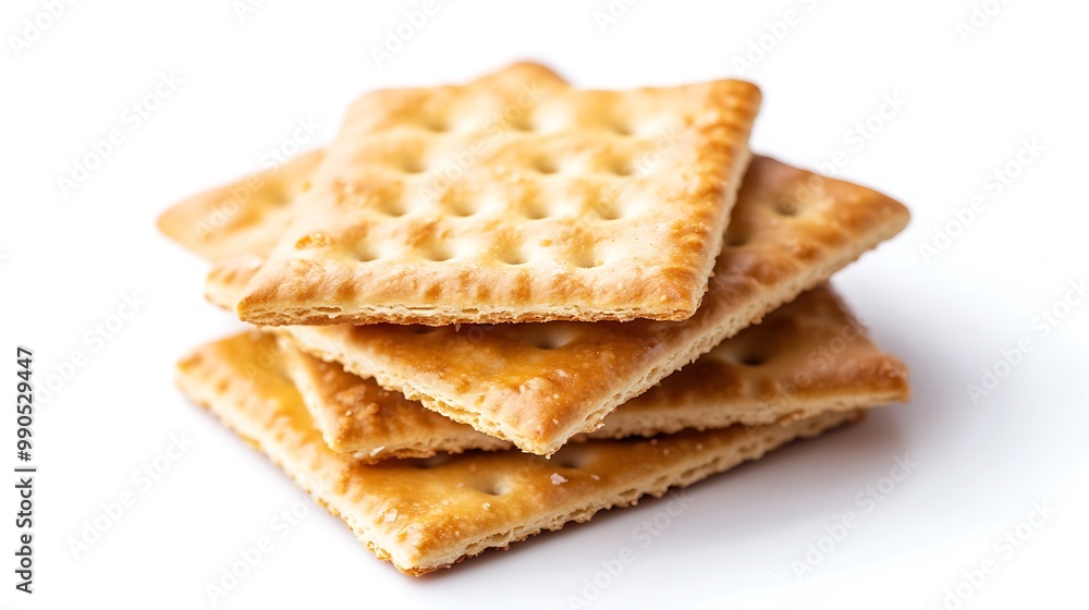 Stack of Crackers on White Background Stack of Crackers on White Background