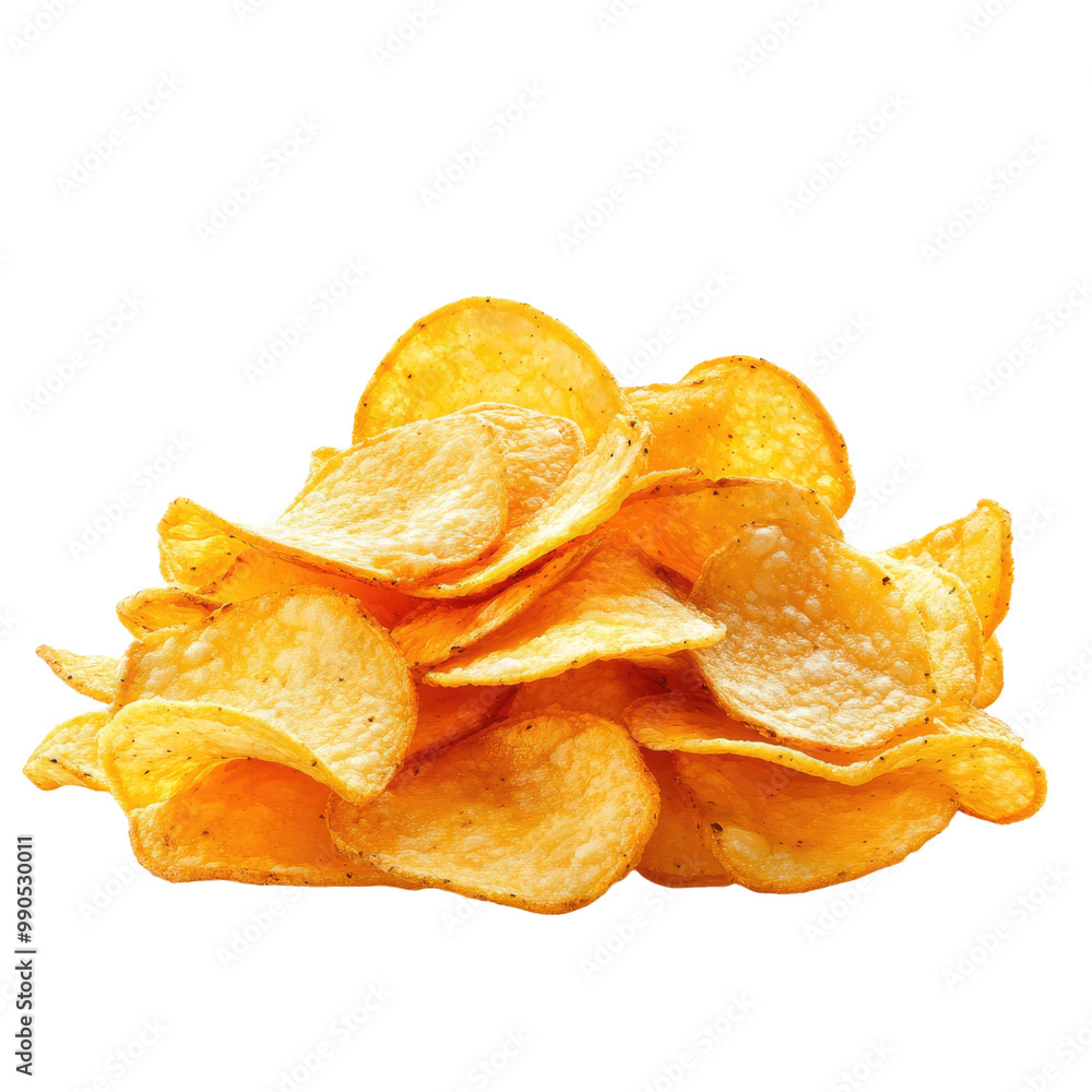 Crispy potato chips isolated on white background Crispy potato chips isolated on white background