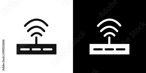 router icon Flat line illustration