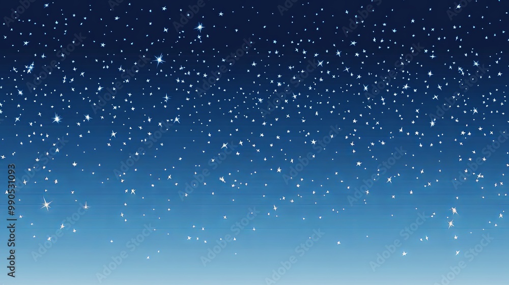 Obraz premium Starry night sky with a gradient of deep blue hues and sparkling stars, creating a mesmerizing scene that evokes feelings of wonder and mystery