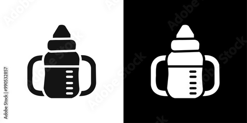 baby sippy icon Flat line illustration